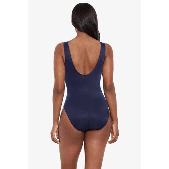 Miraclesuit Palma One Piece Swimsuit Midnight Blue Size 8 Slimming Shaping Suit - Picture 2 of 9